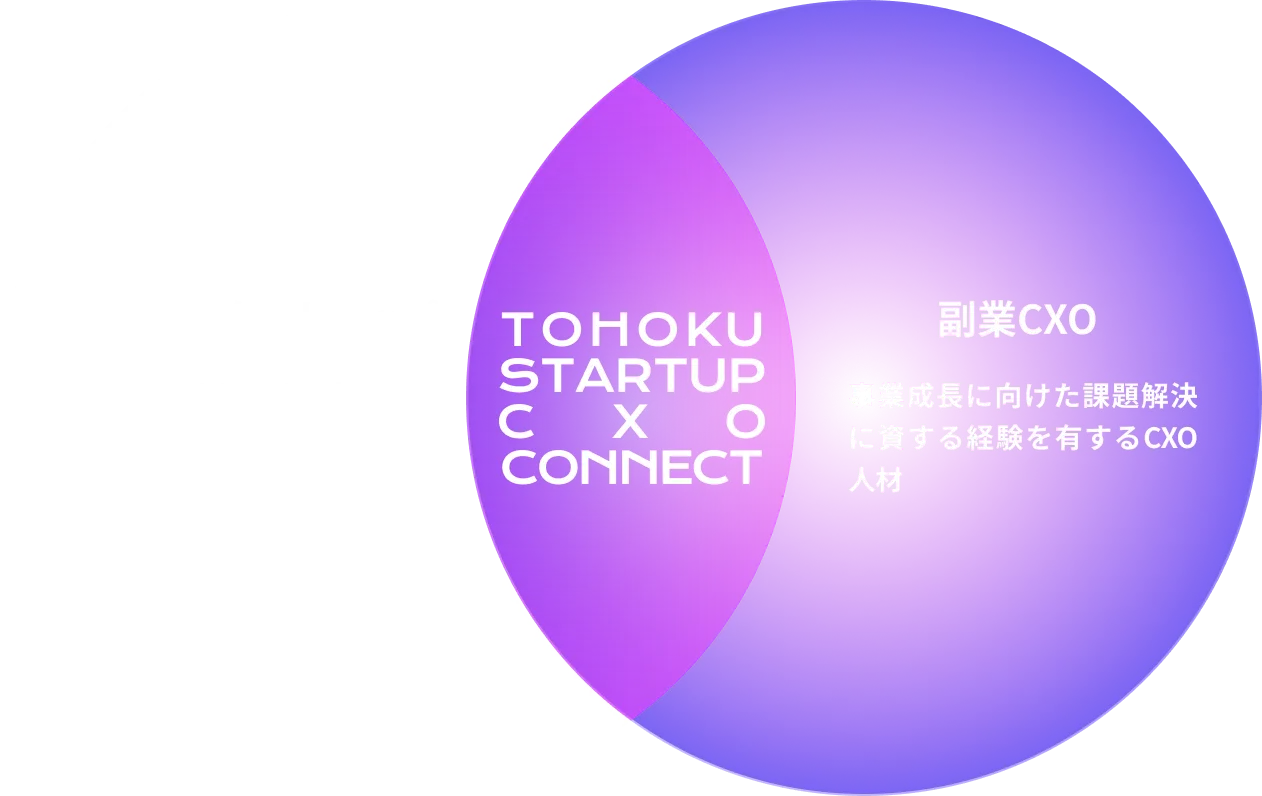 東北発スタートアップ 事業成長を目指す研究開発型スタートアップ企業や、大学の研究成果（開発シーズ）の事業化を目指す研究者 × 副業CXO 事業成長に向けた課題解決に資する経験を有するCXO人材
